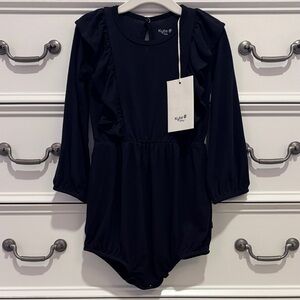 NWT Kyte Baby Solid Black Long Sleeve Bamboo Bubble Romper Size 3T